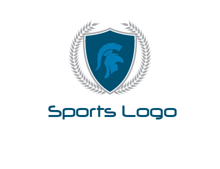 spartan helmet in shield logo
