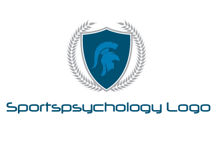spartan helmet in shield logo