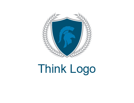 spartan helmet in shield logo