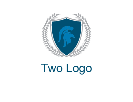 spartan helmet in shield logo