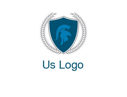 spartan helmet in shield logo