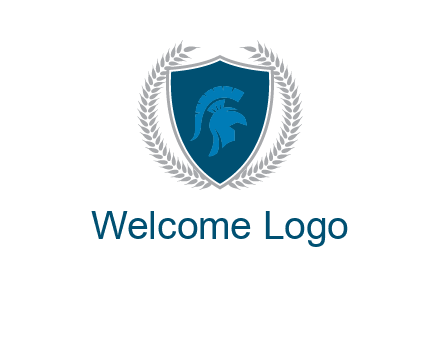 spartan helmet in shield logo