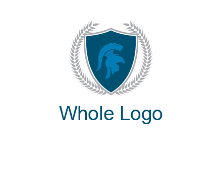 spartan helmet in shield logo