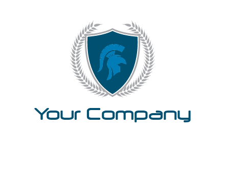 spartan helmet in shield logo