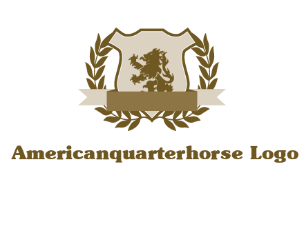 lion on shield logo with a wreath
