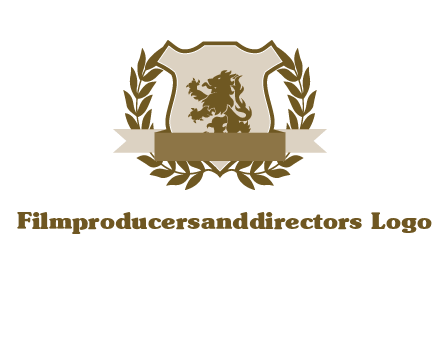 lion on shield logo with a wreath