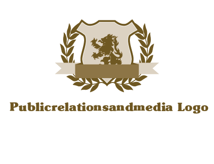 lion on shield logo with a wreath