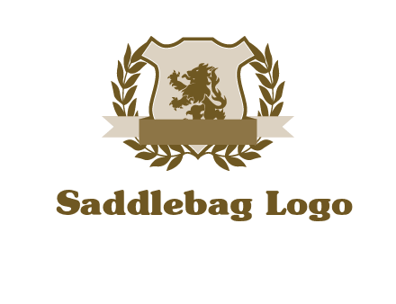 lion on shield logo with a wreath