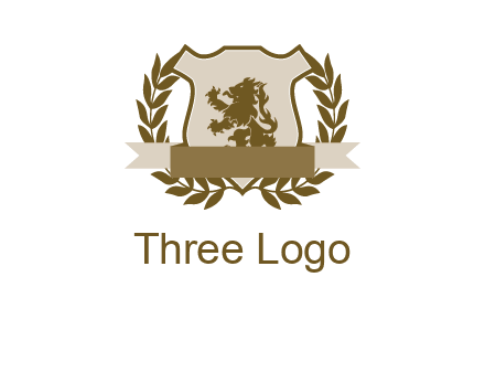 lion on shield logo with a wreath