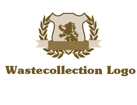 lion on shield logo with a wreath