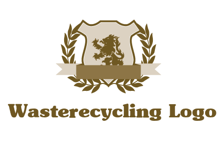 lion on shield logo with a wreath
