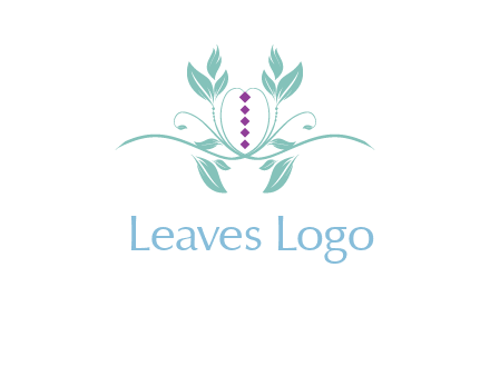 leaves and vines with puple gems logo