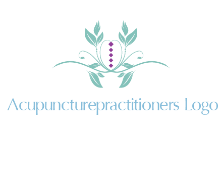leaves and vines with puple gems logo
