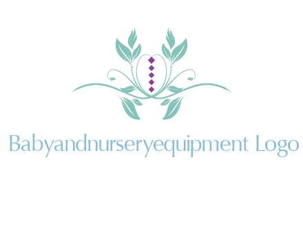 leaves and vines with puple gems logo