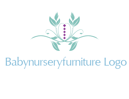 leaves and vines with puple gems logo