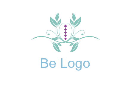 leaves and vines with puple gems logo
