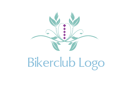 leaves and vines with puple gems logo