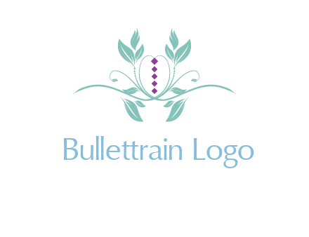 leaves and vines with puple gems logo