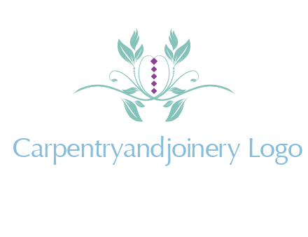 leaves and vines with puple gems logo