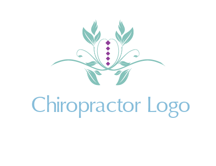 leaves and vines with puple gems logo