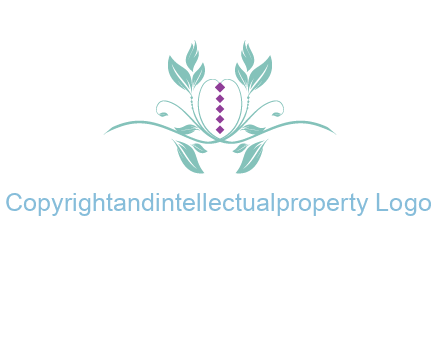 leaves and vines with puple gems logo
