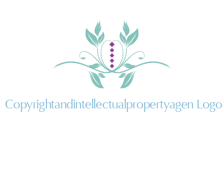 leaves and vines with puple gems logo