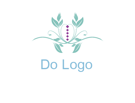 leaves and vines with puple gems logo