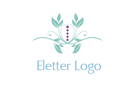 leaves and vines with puple gems logo