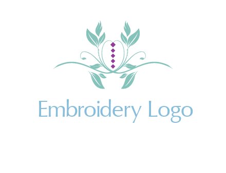 leaves and vines with puple gems logo