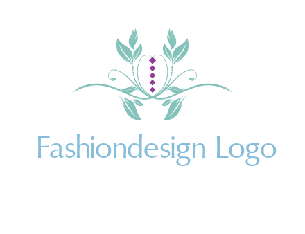 leaves and vines with puple gems logo