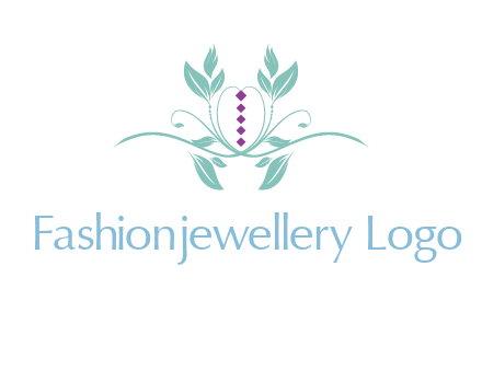 leaves and vines with puple gems logo