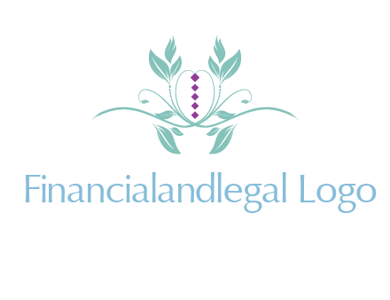 leaves and vines with puple gems logo