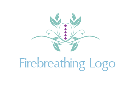 leaves and vines with puple gems logo