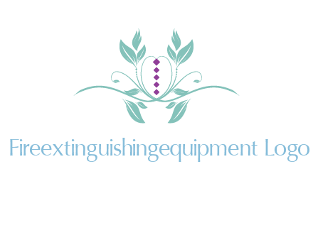 leaves and vines with puple gems logo