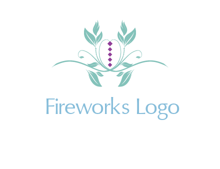 leaves and vines with puple gems logo