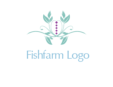 leaves and vines with puple gems logo