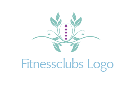 leaves and vines with puple gems logo