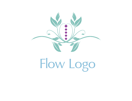 leaves and vines with puple gems logo