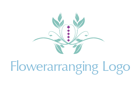 leaves and vines with puple gems logo
