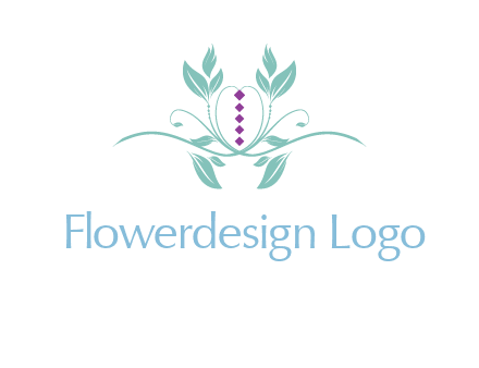 leaves and vines with puple gems logo
