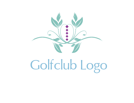 leaves and vines with puple gems logo