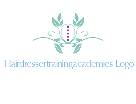 leaves and vines with puple gems logo