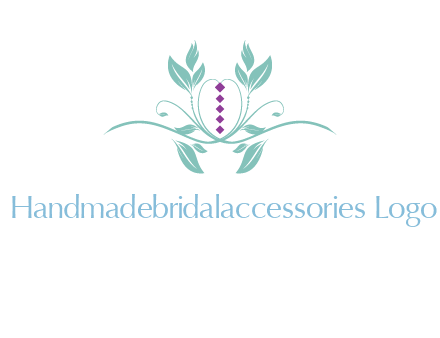 leaves and vines with puple gems logo