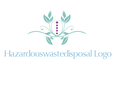 leaves and vines with puple gems logo