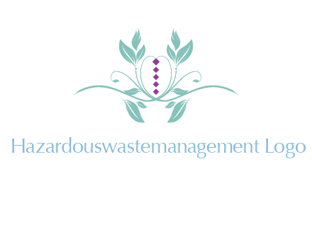 leaves and vines with puple gems logo