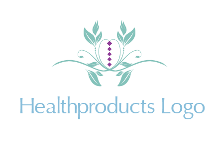 leaves and vines with puple gems logo