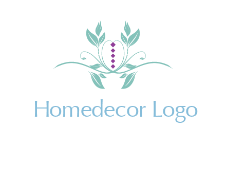 leaves and vines with puple gems logo