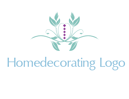 leaves and vines with puple gems logo