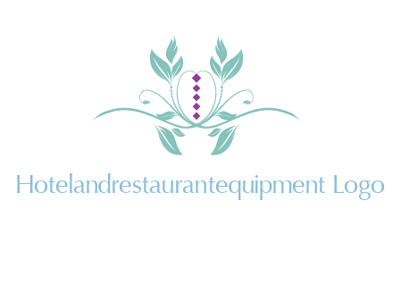 leaves and vines with puple gems logo