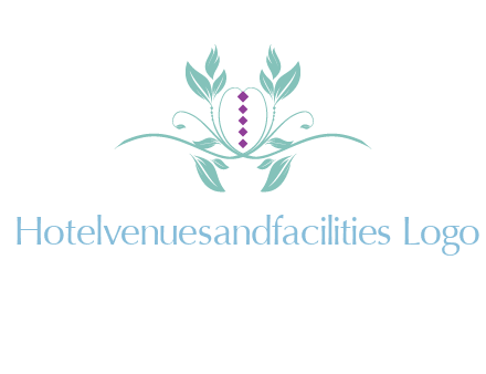 leaves and vines with puple gems logo